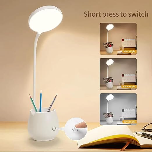 LED Study/Table/Desk Rechargeable Lamp with Pen Holder (MultiACcolor) 1 Piece