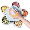 5 Compartments Flower Candy Box Serving Rotating Tray Dry Fruit 1 Piece Spice Set (Plastic, Green)